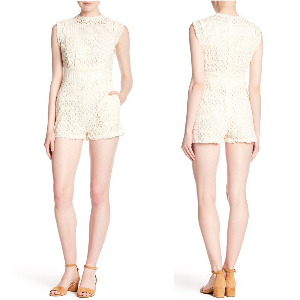 NEW Free People Victoria Cotton Lace Romper Shorts Size 4 NWT MSRP $250